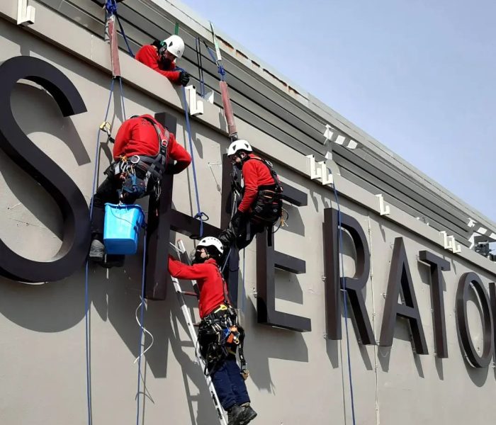 Levent Sheraton Otel çatı tabela çalışması alüminyum Işıklı harf tabela çalışması